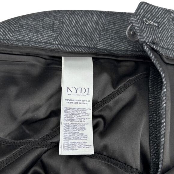 Nydj Slim Fit Ponte Trousers In Mondo Herringbone Size 18 - Picture 5 of 7